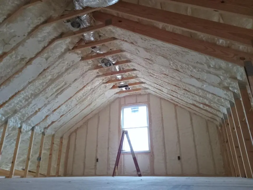 Spray foam roofing application for Crawl Space Insulation project in Corrales